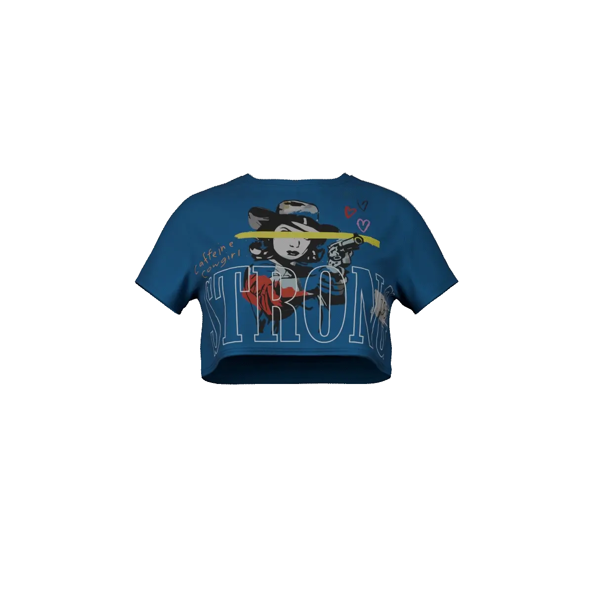 Caffeine Cowgirl - Blue Croptop