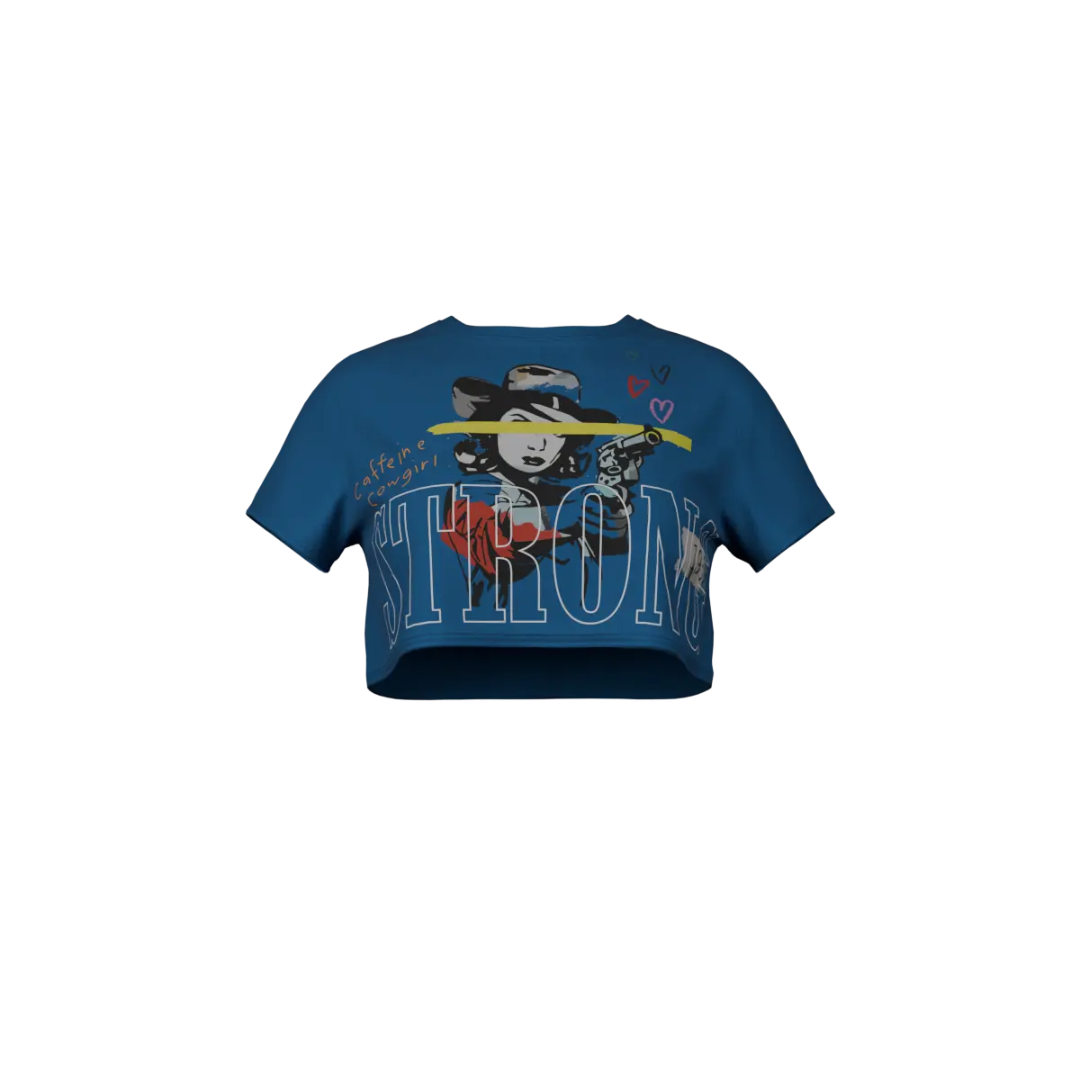 Caffeine Cowgirl - Blue Croptop - Image 2
