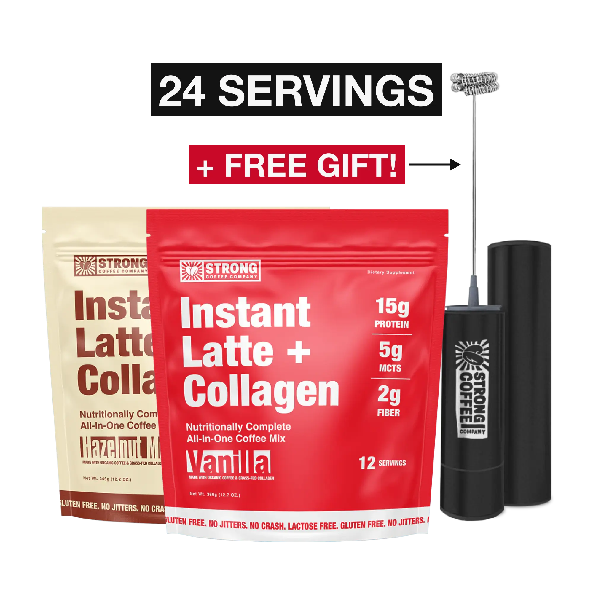 Collagen Latte Starter Kit - Vanilla & Hazelnut Mocha | STRONG Coffee